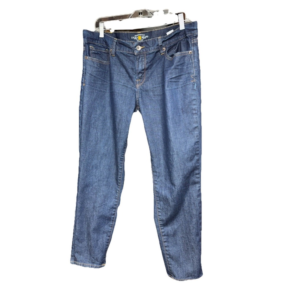 Lucky Brand Jeans Size 14/32 Womens Zoe Straight Crop Mid Rise Dk Wash 0518